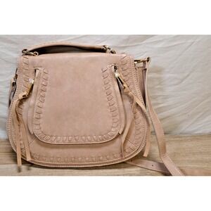 Urban Expression Khloe Crossbody Braided Saddlebag Natural EUC